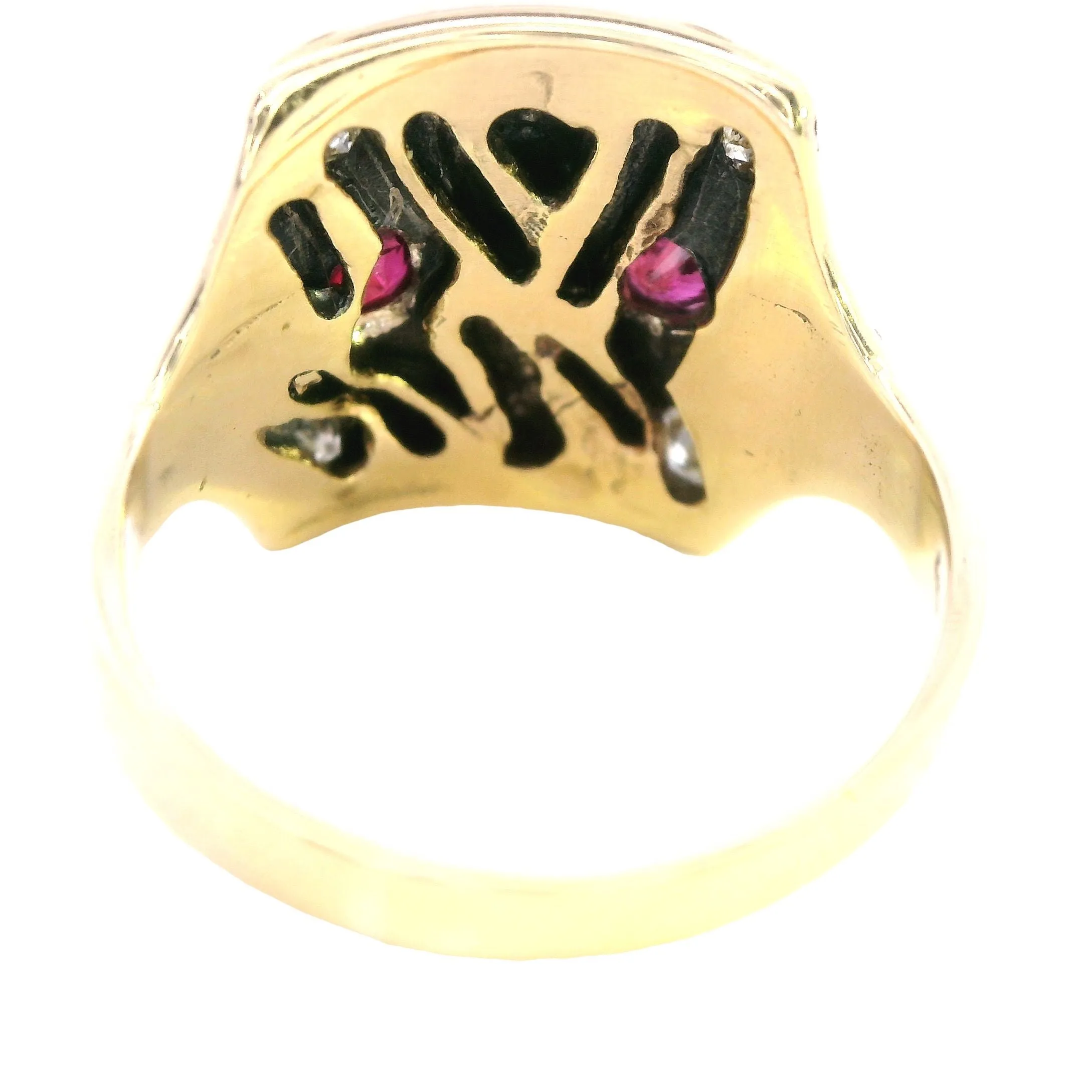 Splendid Fusion: 14ct Gold Ruby & Diamond Band - Vintage Glamour