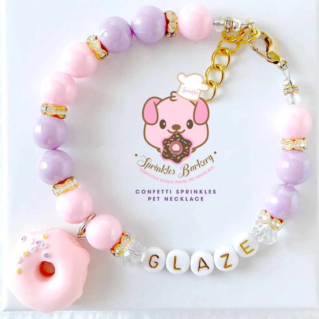 Sprinkles Barkery Pink Donut Pearl Pet Necklace Cat Necklace Luxury Pet Jewelry