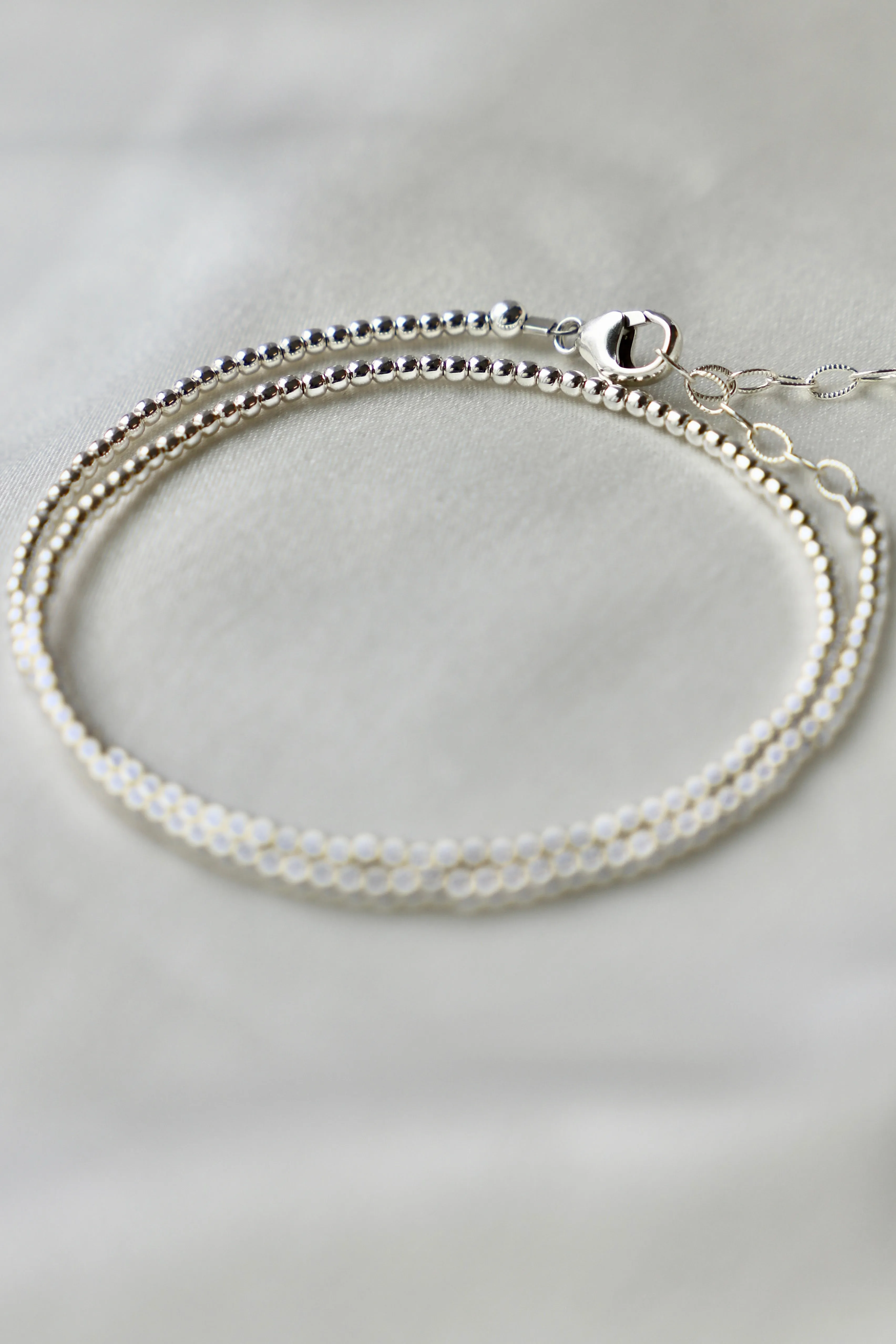 STERLING SILVER DOUBLE WRAP BRACELET