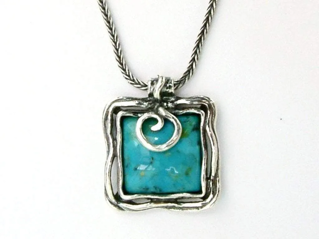 Sterling Silver necklace gift for her with Turquoise