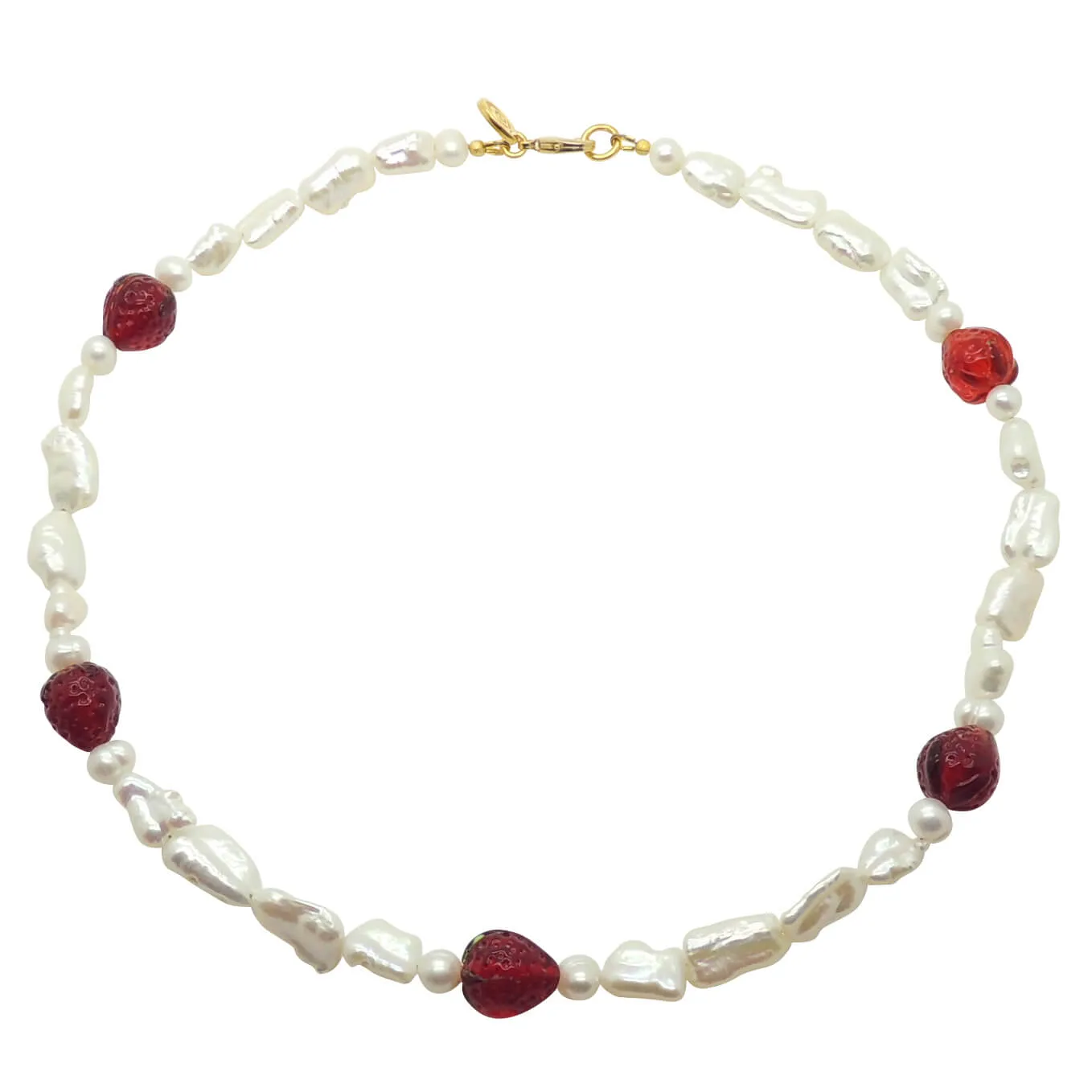 Strawberries and Cream Freshwater Pearl Necklace