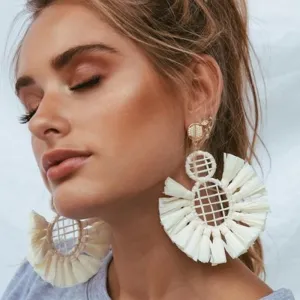 Summer Stylish Large Tassel Drop Earrings