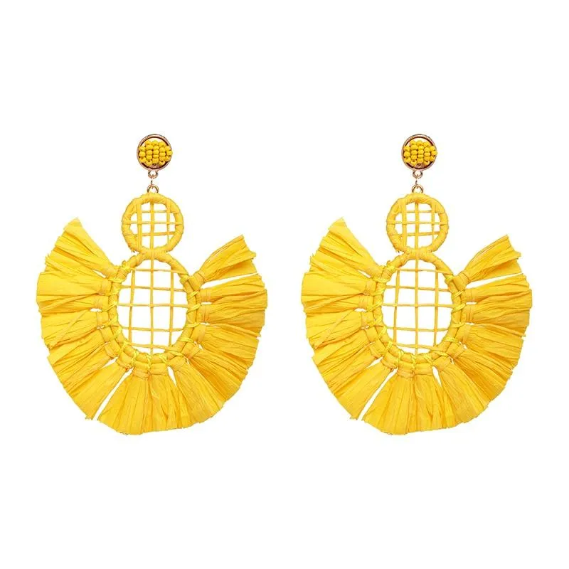 Summer Stylish Large Tassel Drop Earrings