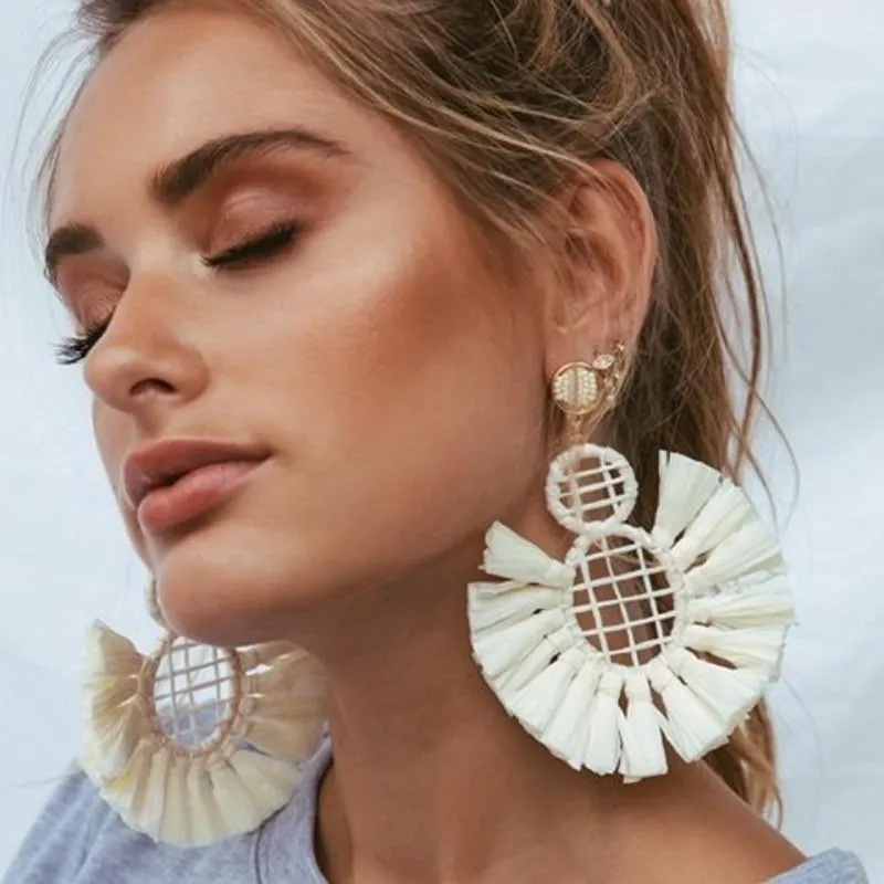 Summer Stylish Large Tassel Drop Earrings