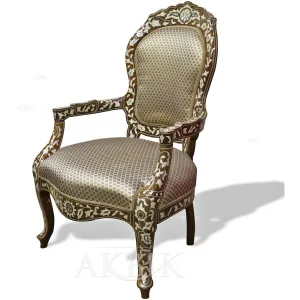 Sumptuous Iridescent Elegance Mother of Pearl Dining or Occasional Chair