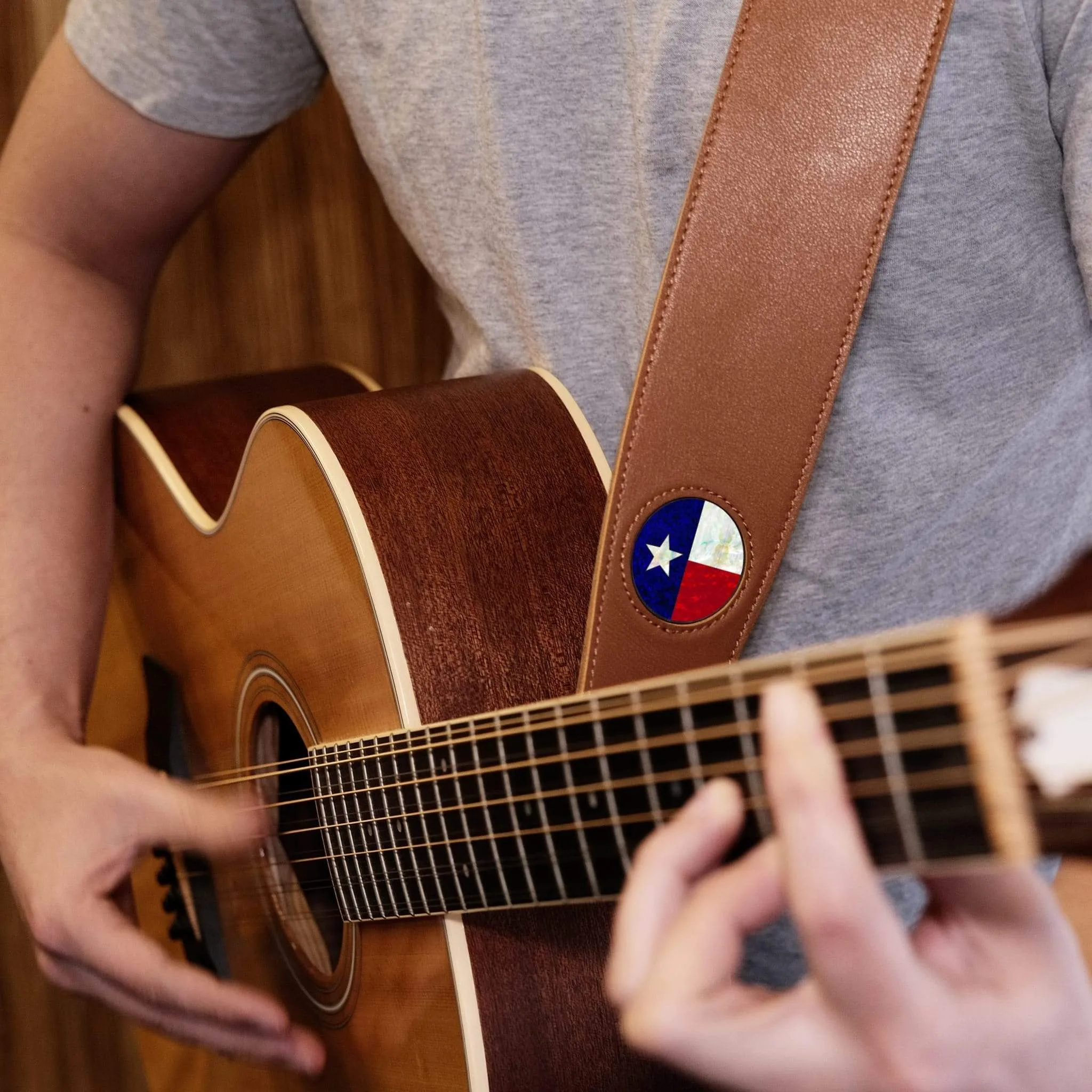 Texas Lonestar Pearl Inlay | Italian Leather Strap