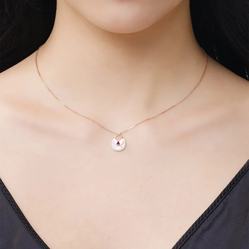 THIALH - CONCERTO - 18K Rose Gold Ruby Necklace