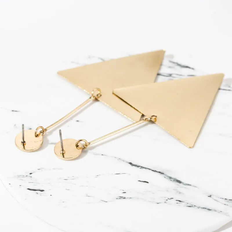 Triangle Metal Tassel Earrings Creative Earrings