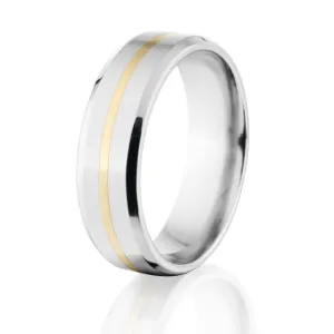 Two-tone Wedding Rings: Cobalt & Gold Ring