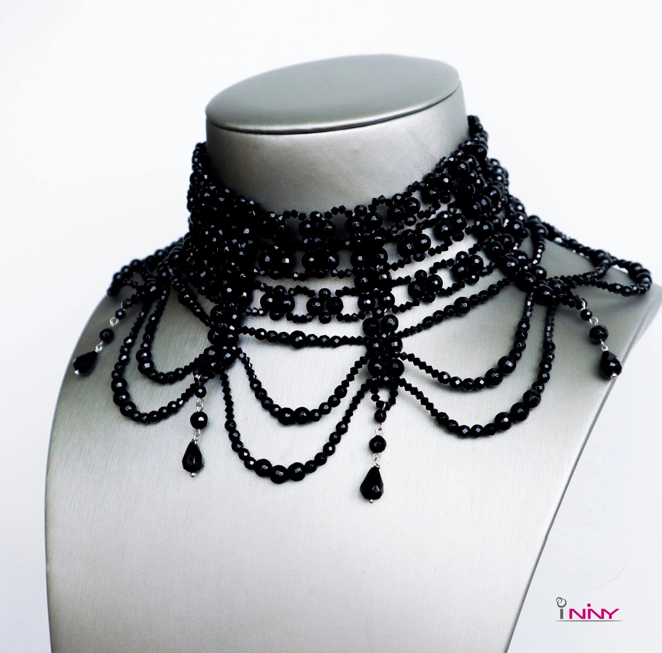 Victorian Black Onyx Choker Necklace