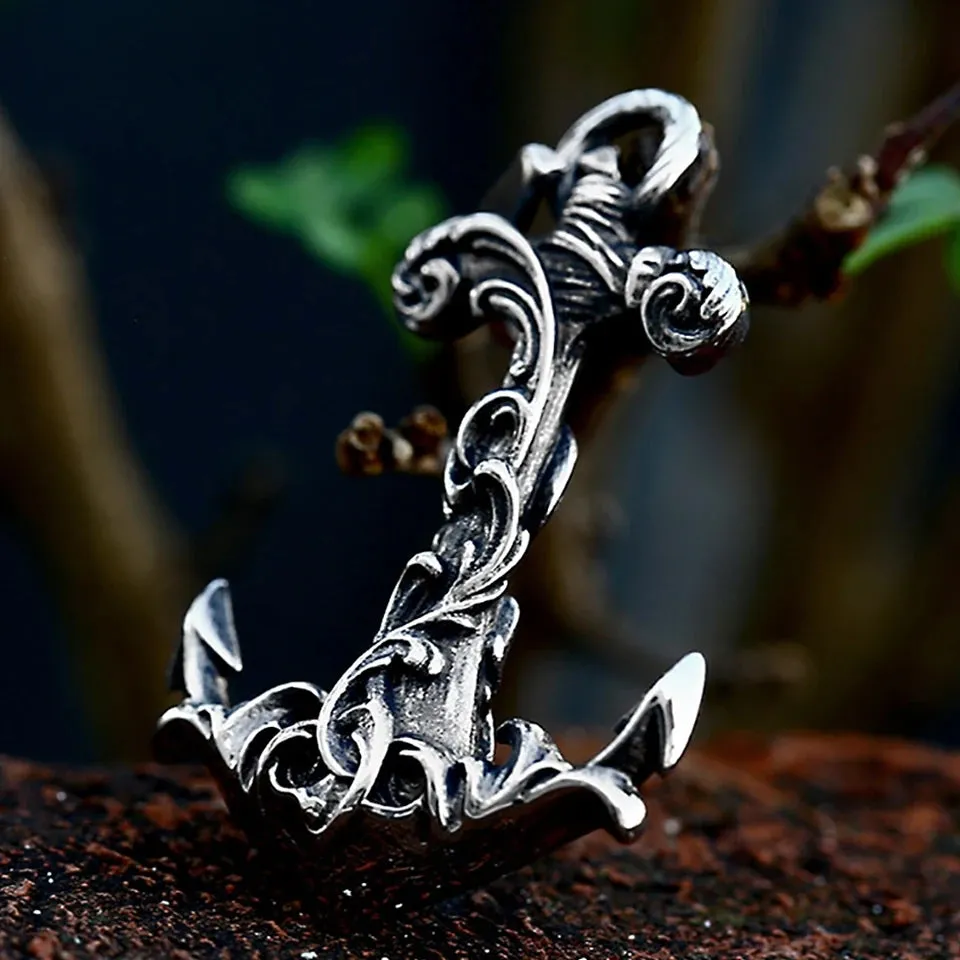 Viking Filigree Anchor Necklace