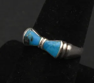 Vintage Sterling Silver Pyrite-Included Turquoise Ring - Size 8