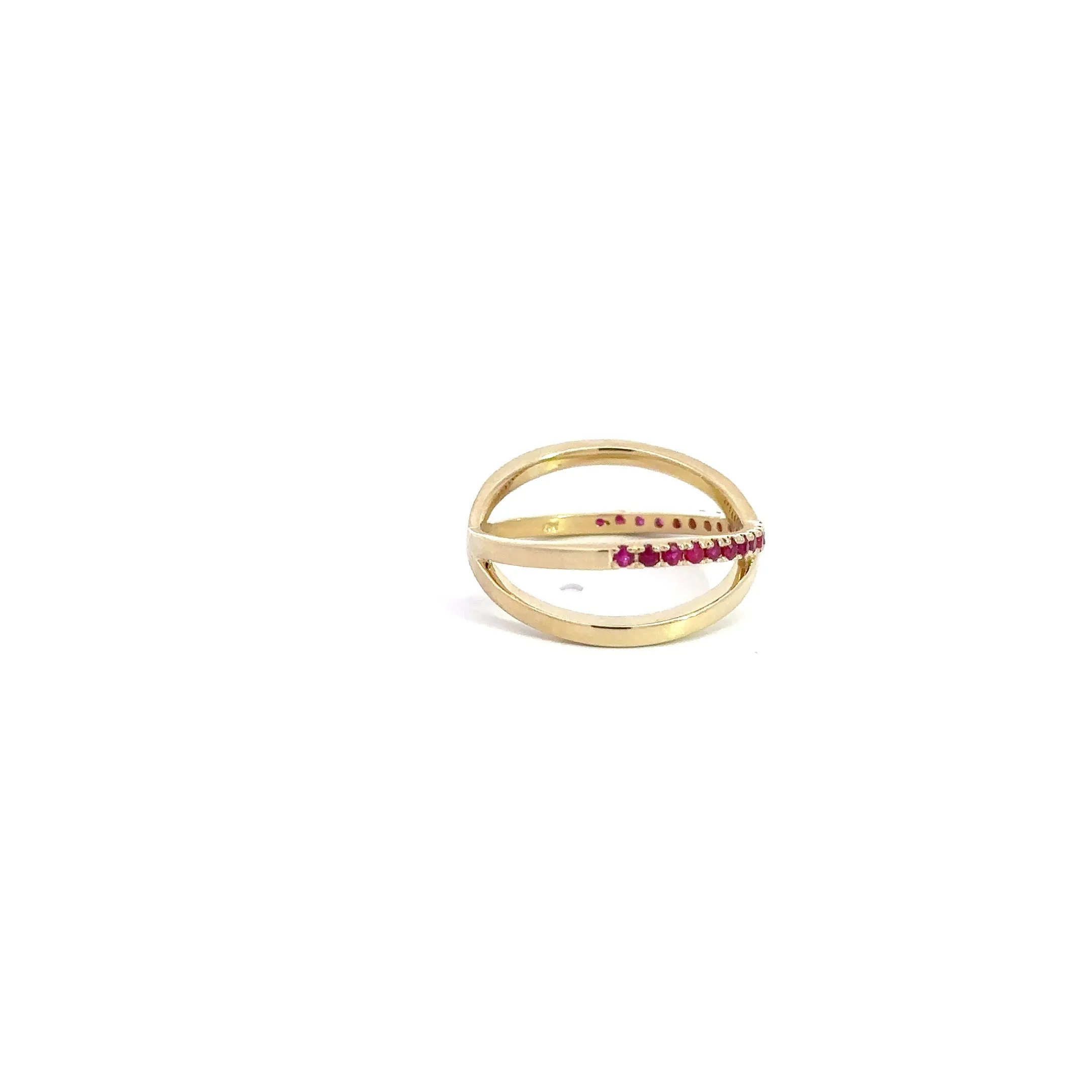 WD1197 14KT GOLD RUBY KISS RING