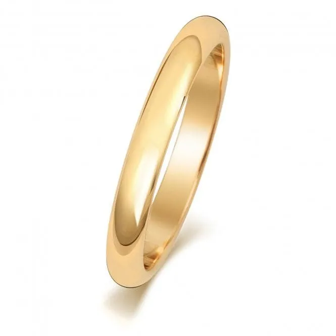 Wedding Band 9ct D Shape 2.5mm Wedding  Ring W102L