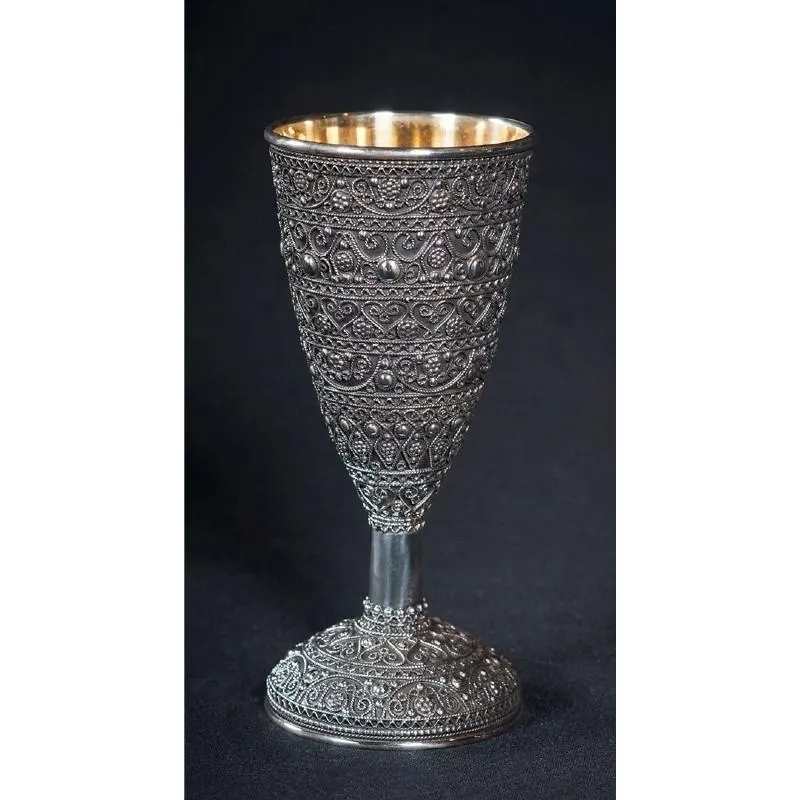 Wine Flute Cup - Filigree Silver