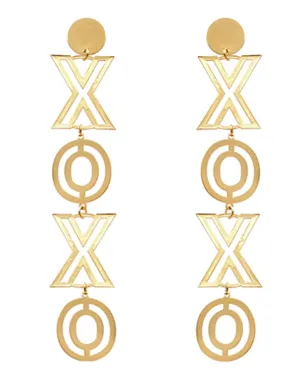 XOXO Drop Earrings - Gold