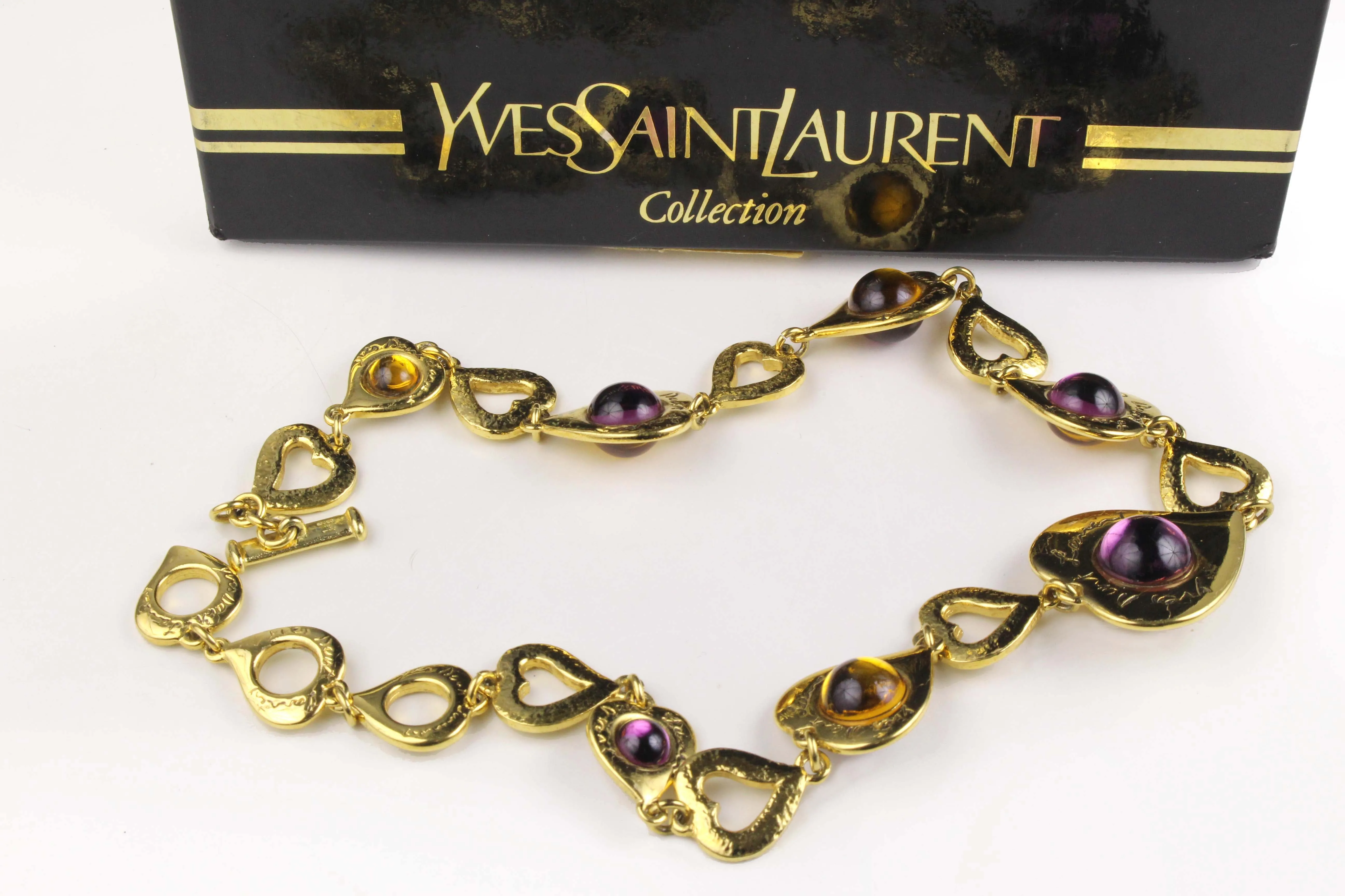 YVES SAINT LAURENT Hearts Cabochons Necklace