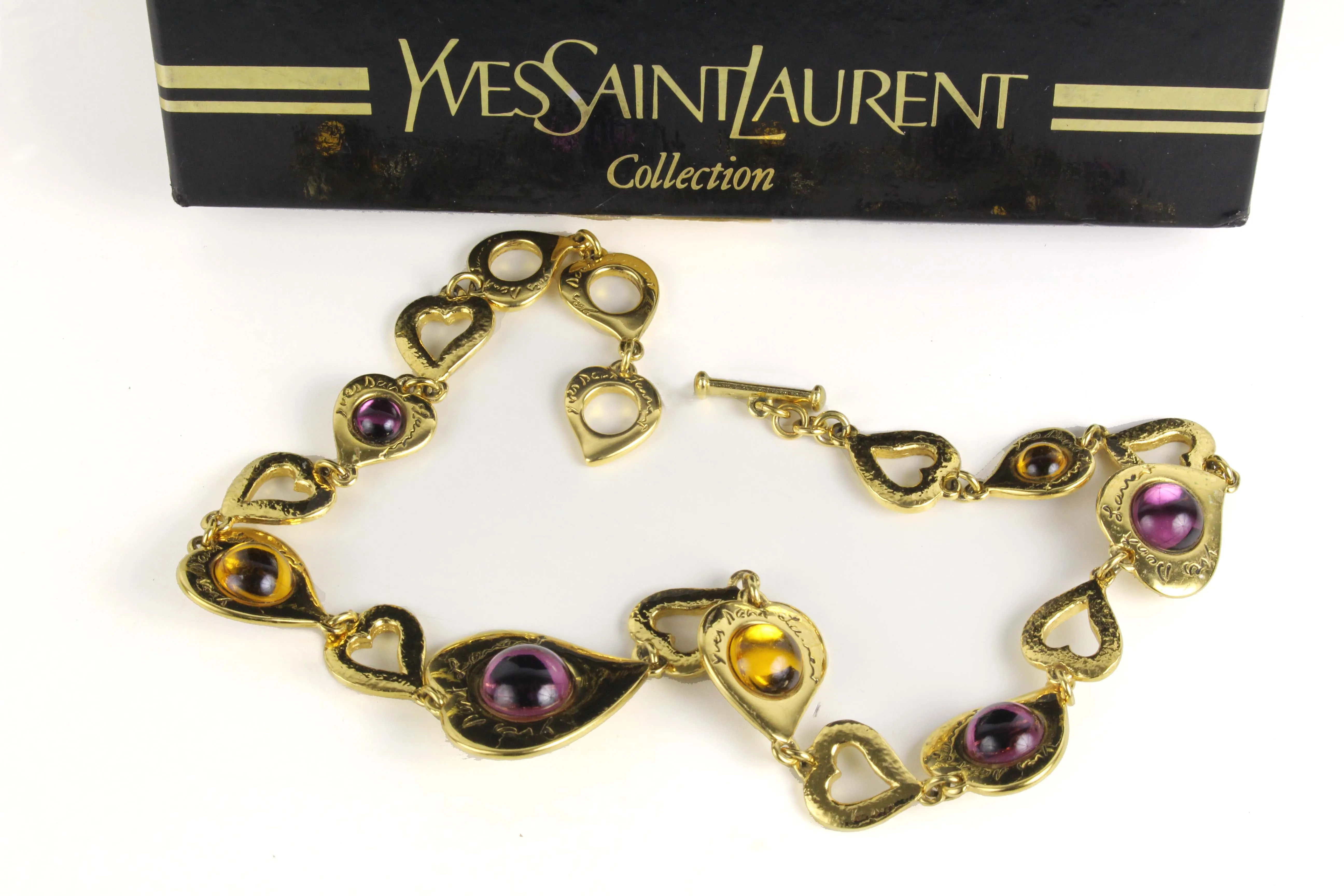 YVES SAINT LAURENT Hearts Cabochons Necklace