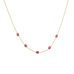 Zuri, Ruby Necklace, 18K Yellow Gold